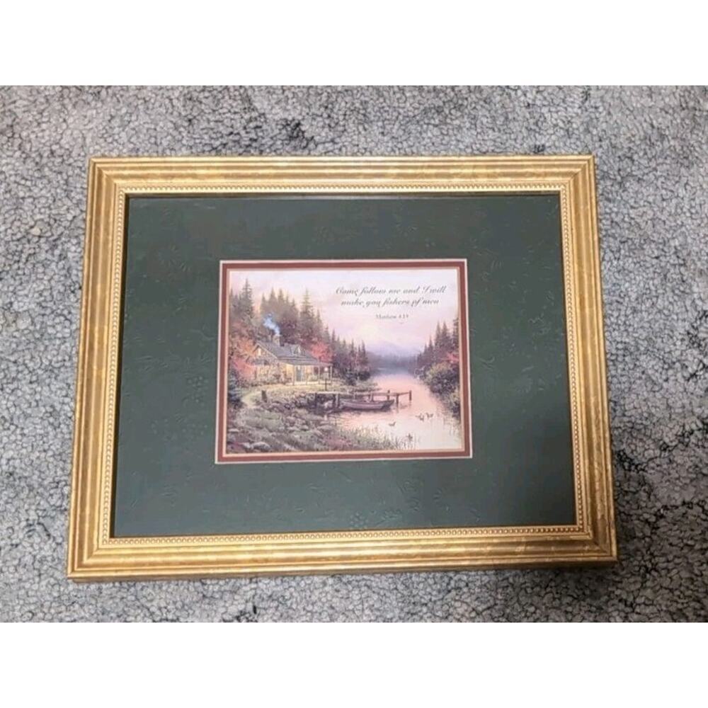 Thomas Kinkade Inspirational Accent Print w/COA Framed 11x9" Matthew 4:19